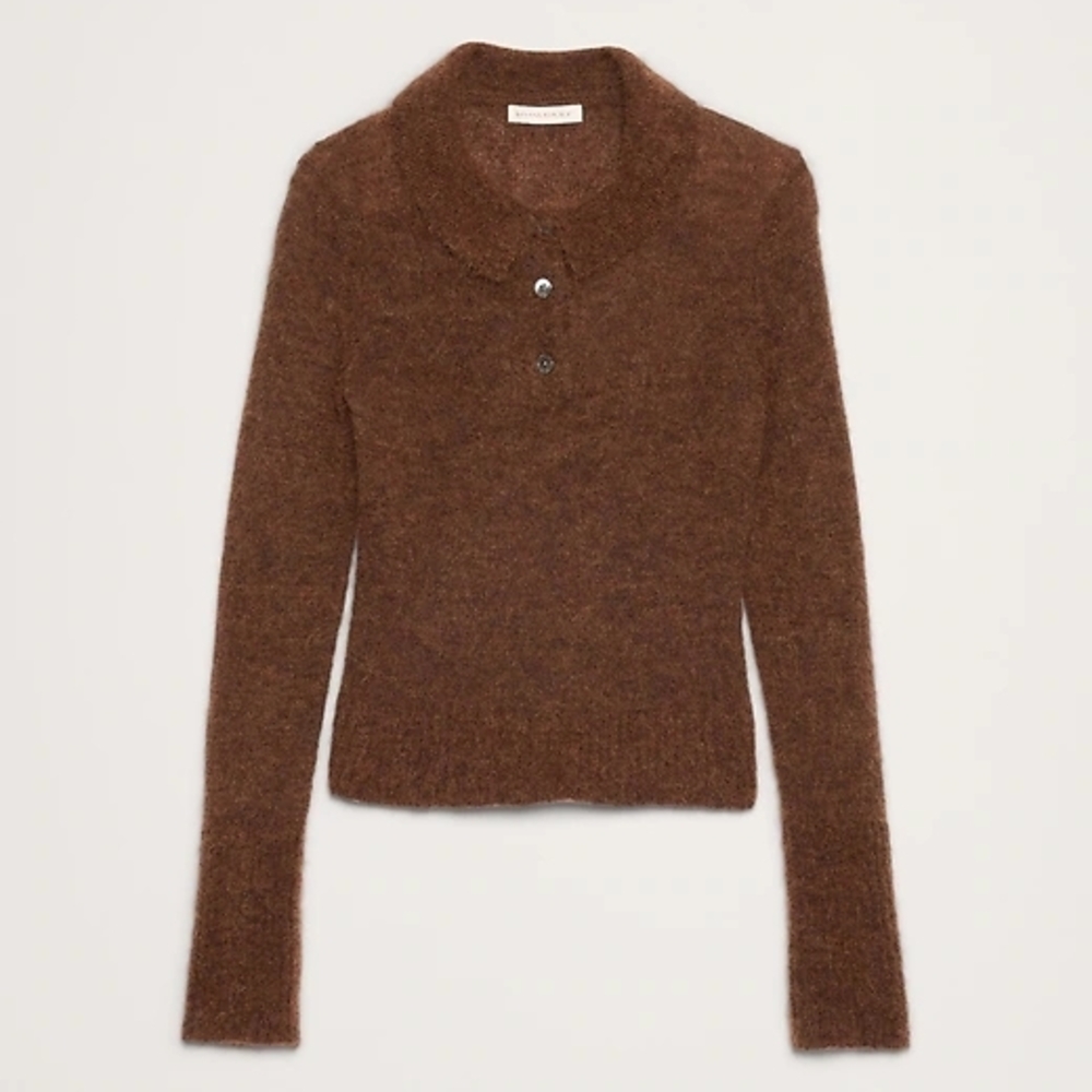 NWT Banana Republic Alpaca Blend Polo Sweater